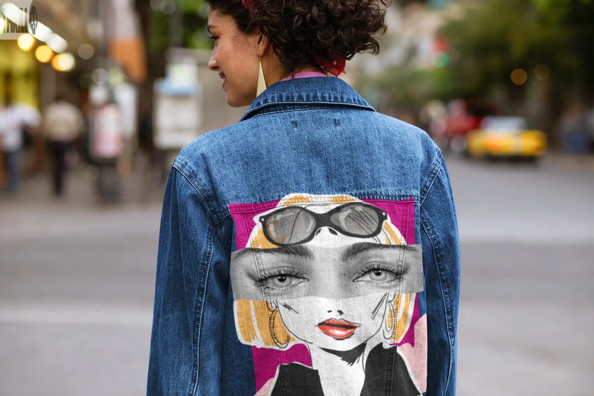 Back printed denim on sale jacket