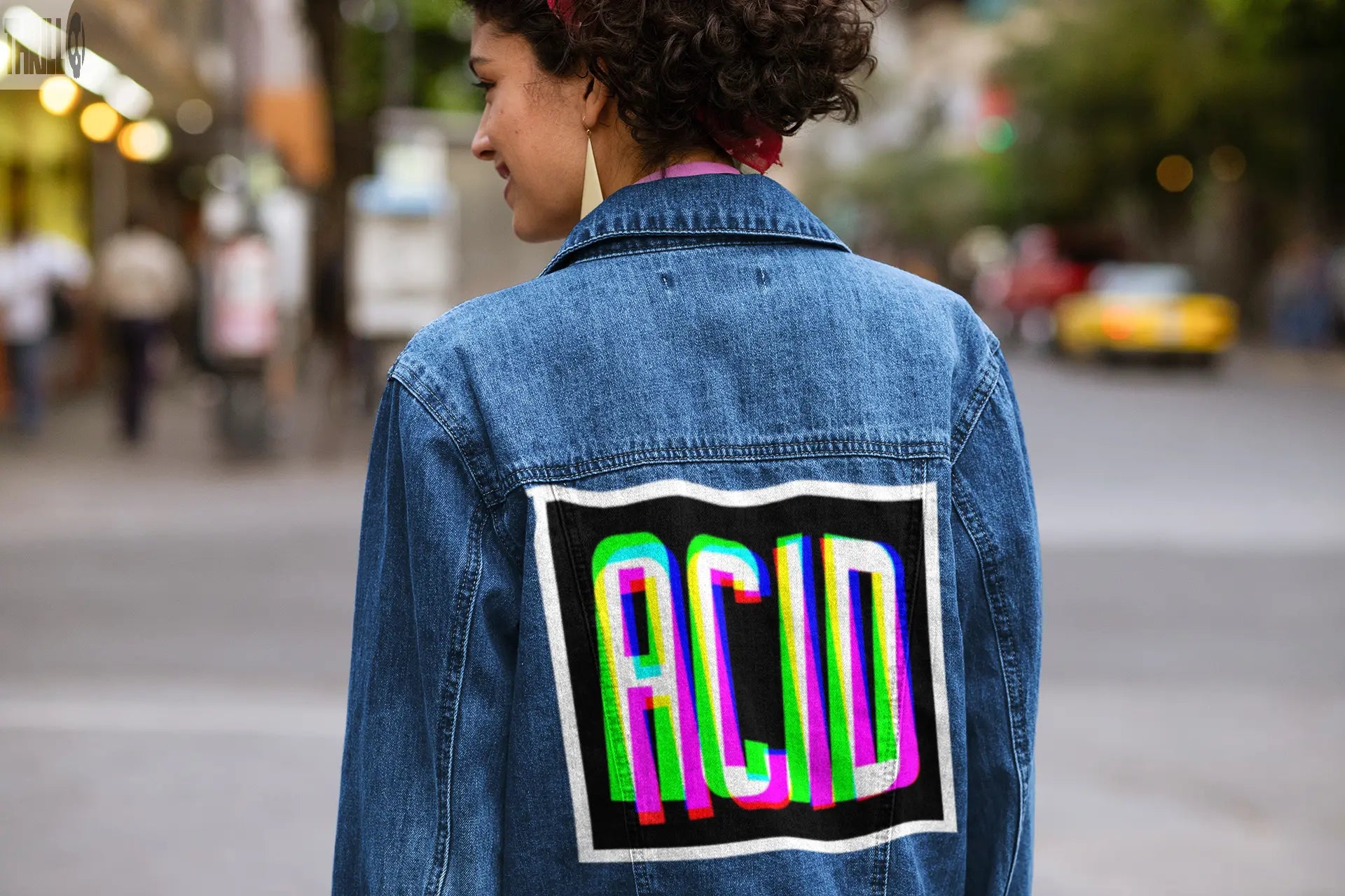 Acid Womens Back Printed Denim Jacket Thrill Clothing Co