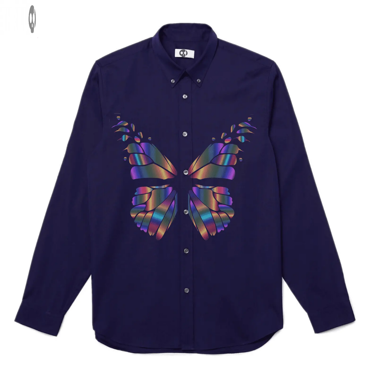 Butterfly Front Print Long-Sleeve Shirt Thrill Creative co