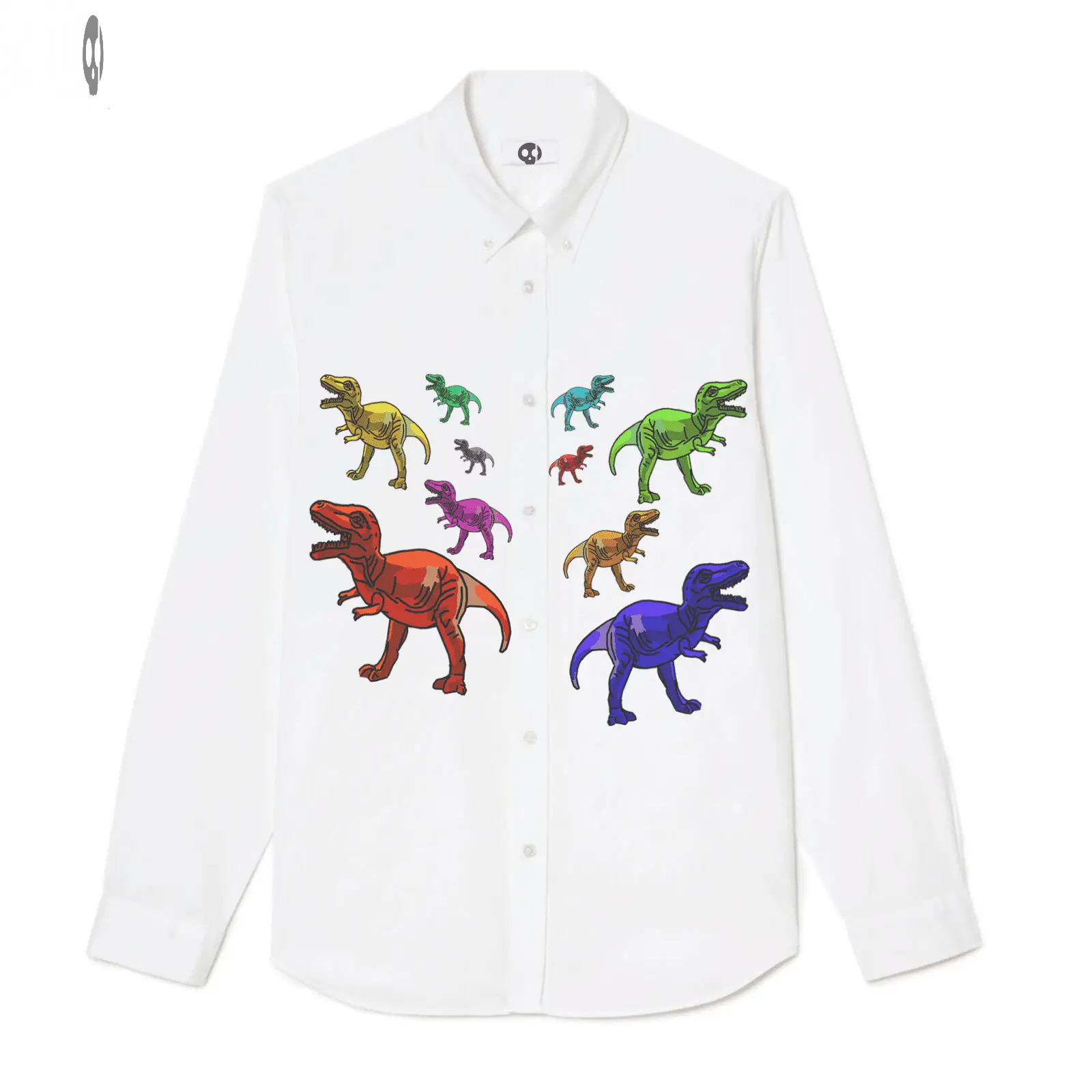 Cool Dinos Front Print Long-Sleeve Shirt Thrill Creative co