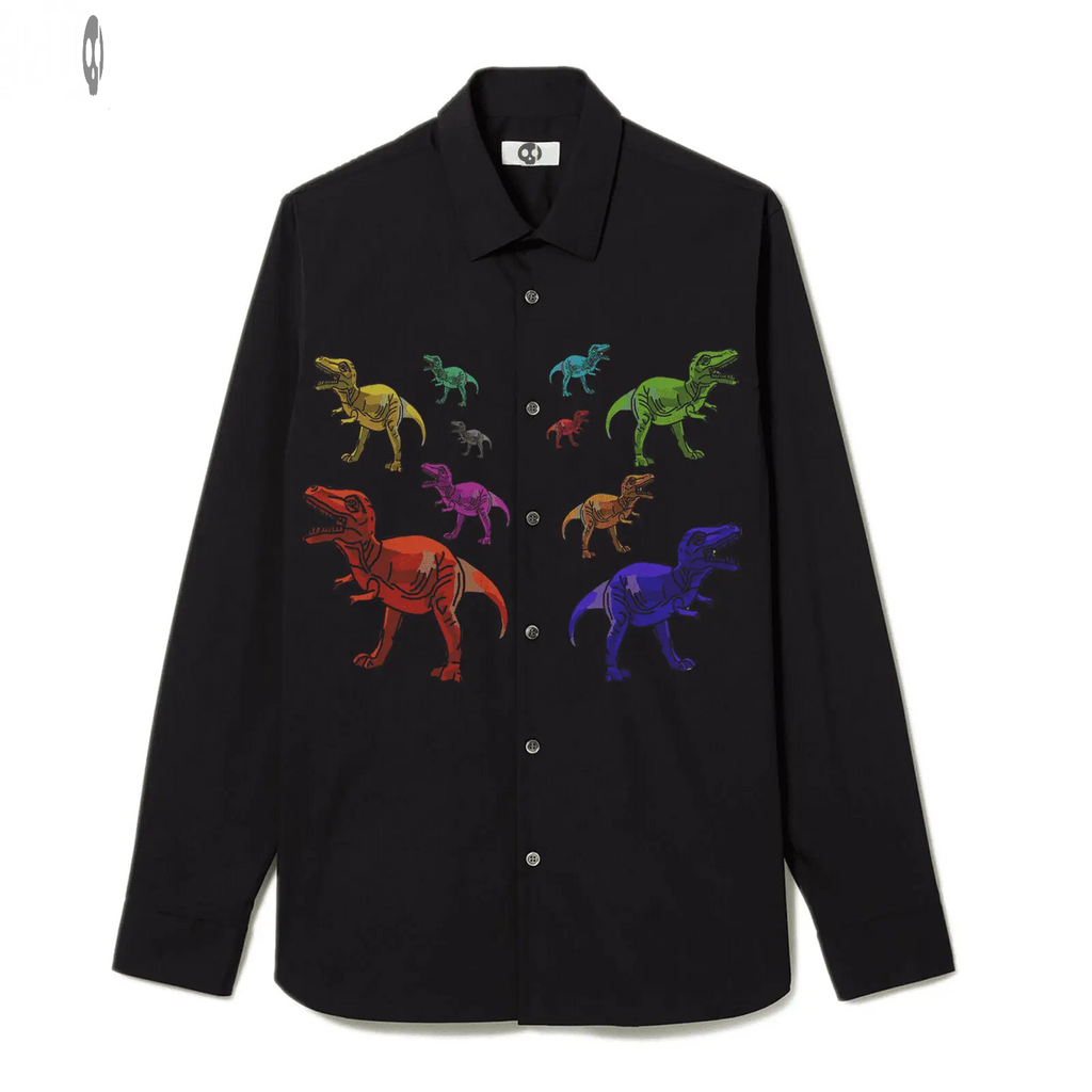 Cool Dinos Front Print Long-Sleeve Shirt Thrill Creative co