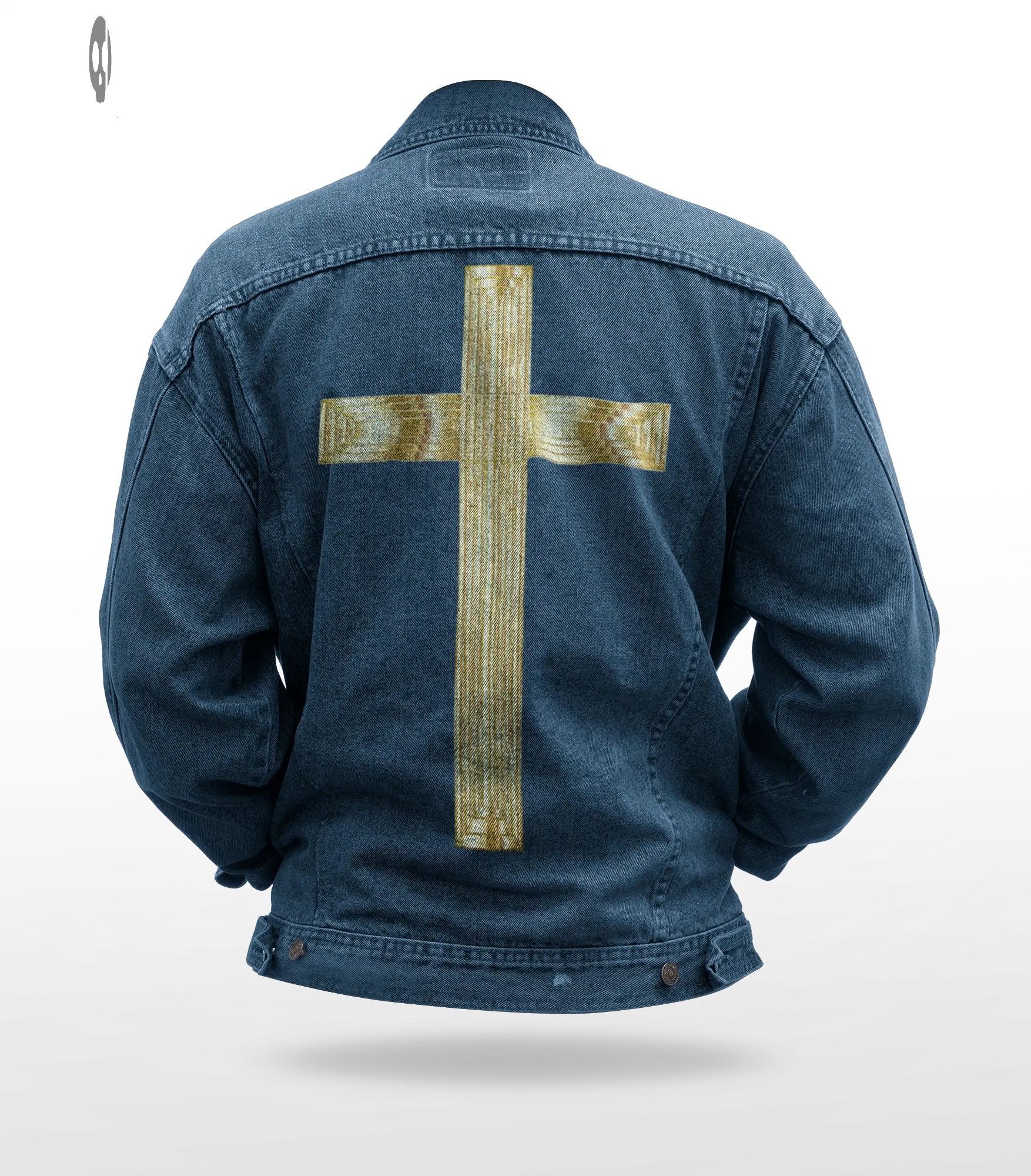 Cross Men Printed Denim Jacket Thrill Clothing Co