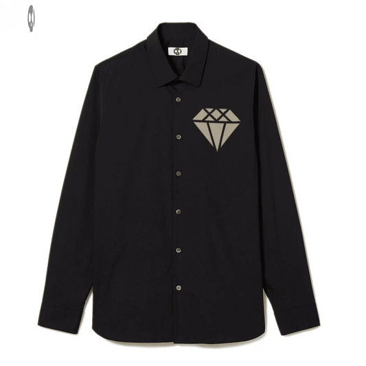 Diamond Front Print Long-Sleeve Shirt Thrill Creative co