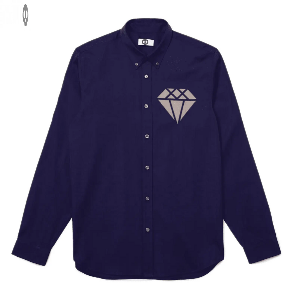 Diamond Front Print Long-Sleeve Shirt Thrill Creative co