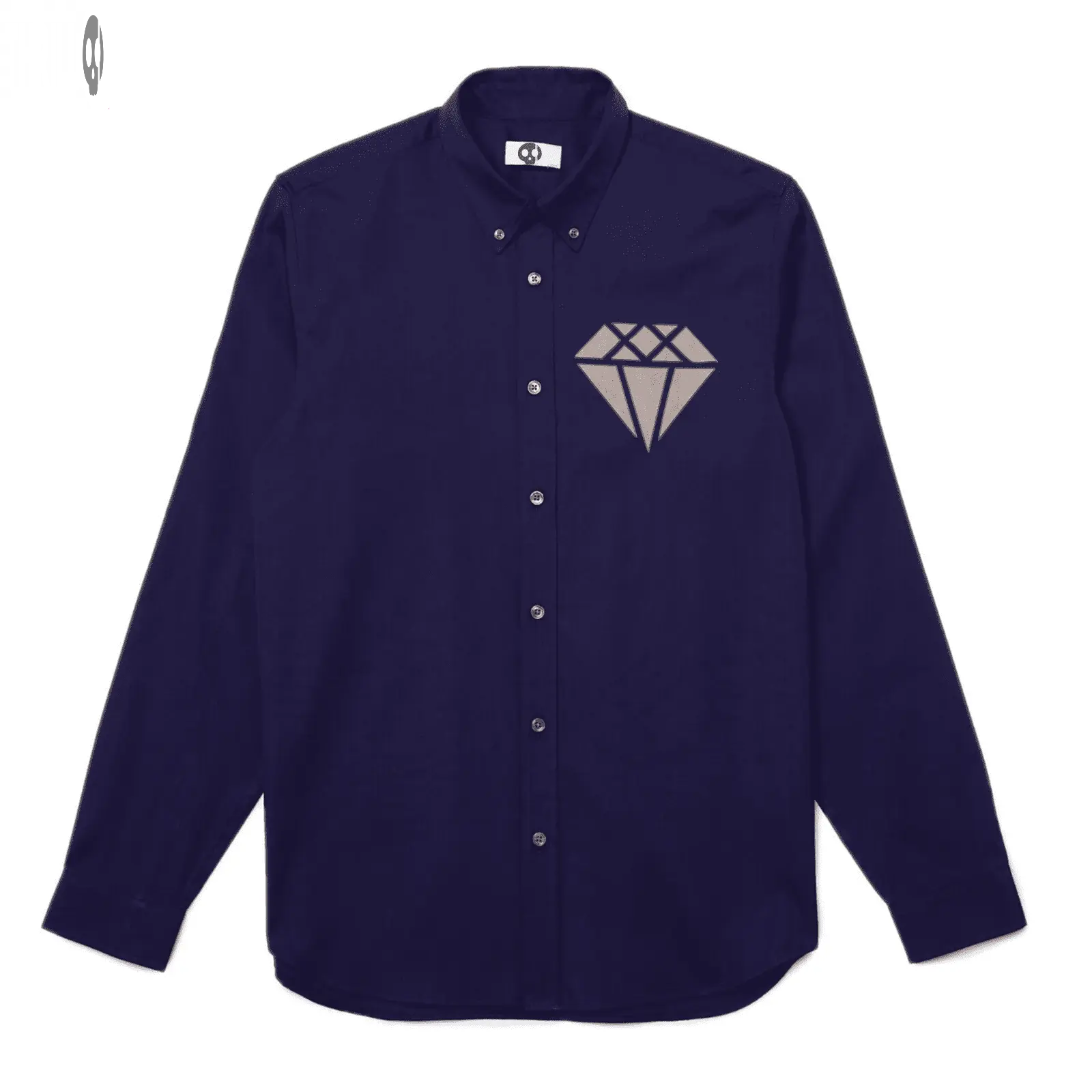 Diamond Front Print Long-Sleeve Shirt Thrill Creative co