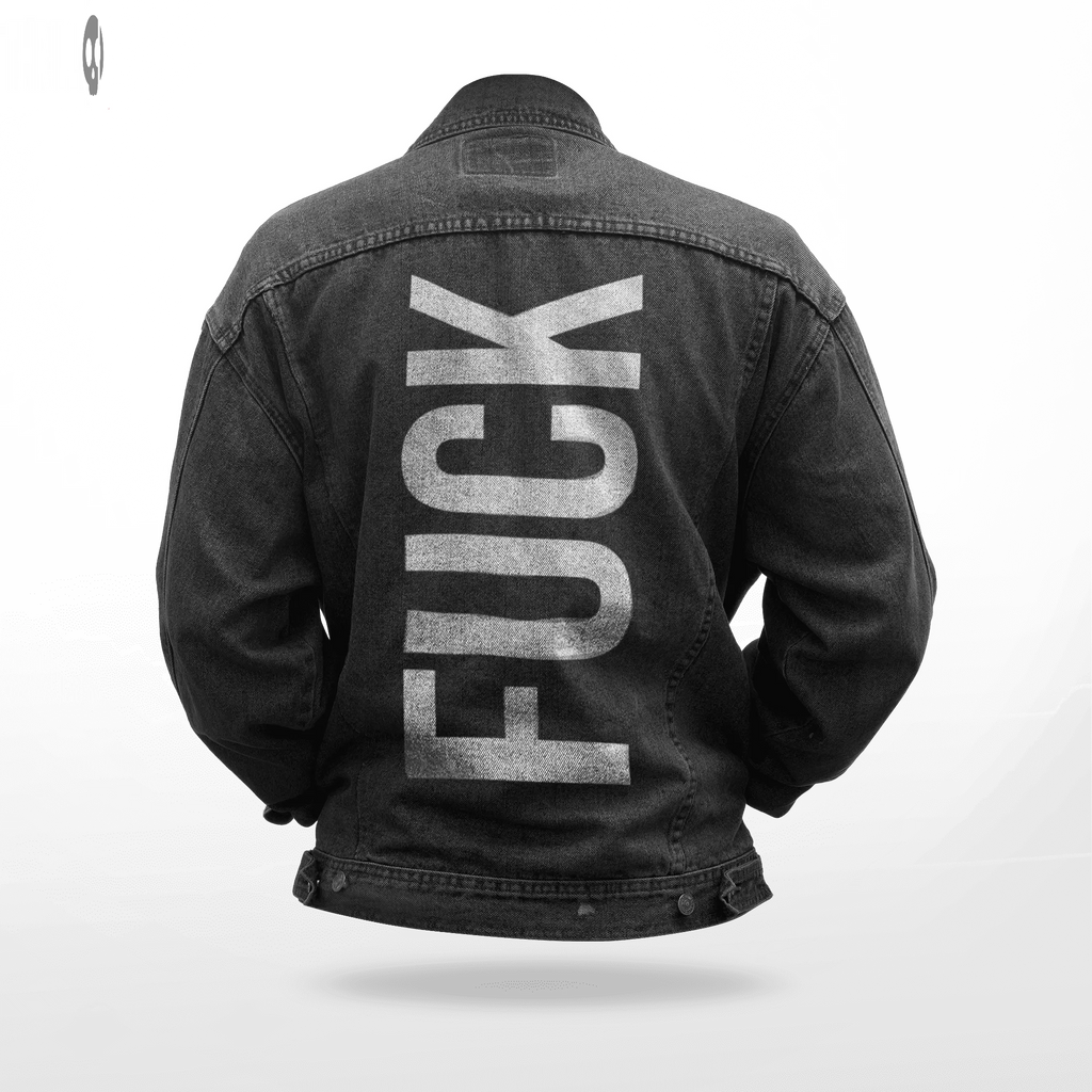 FckBack Men Printed Denim Jacket Thrill Clothing Co