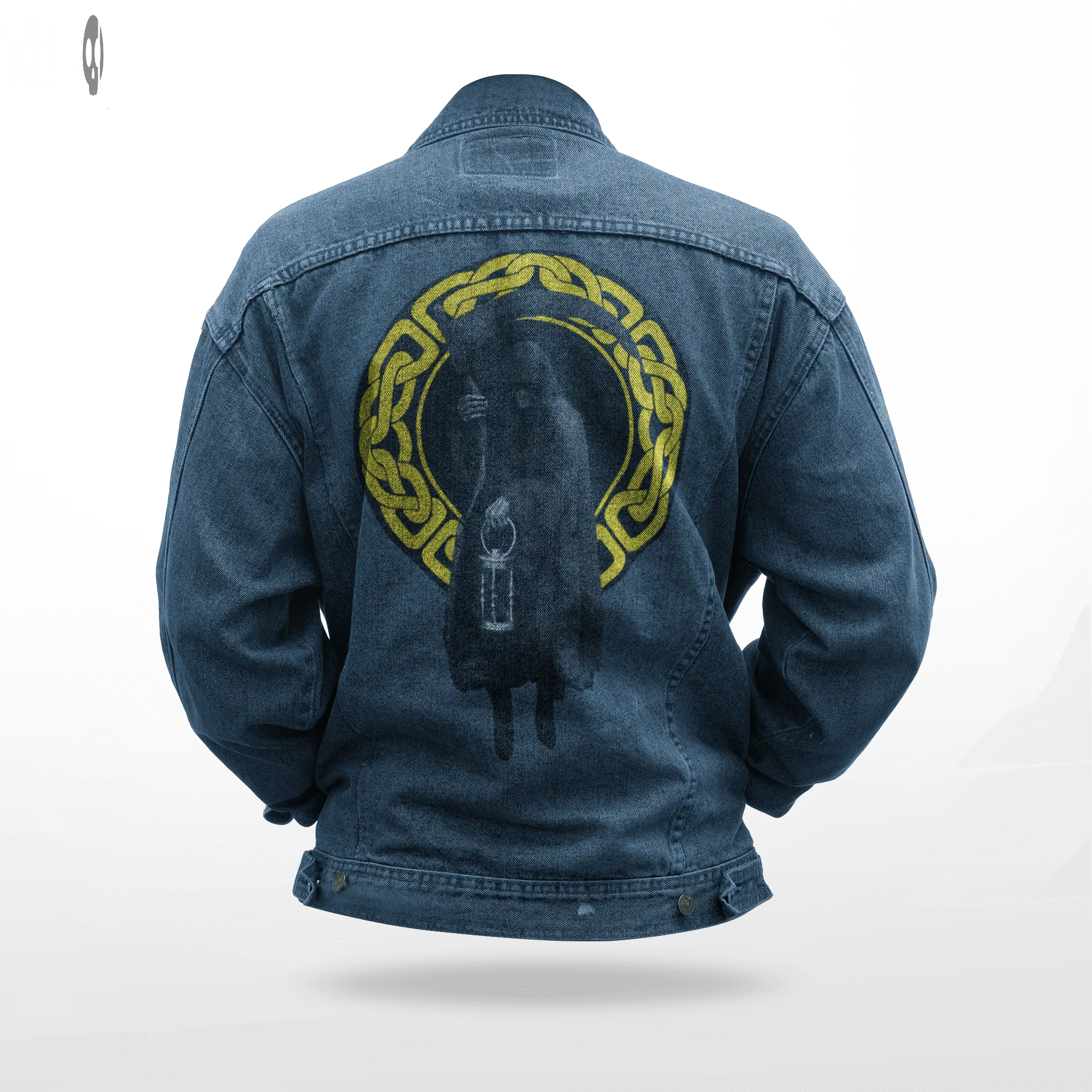 Gold Reaper Men Printed Denim Jacket Thrill Clothing Co