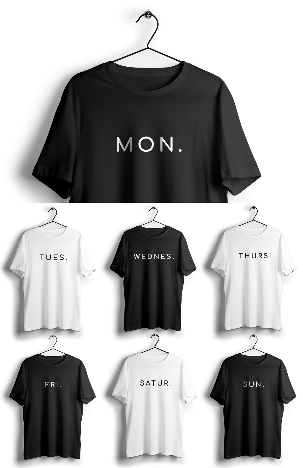 Weekly Tees Set of 7tees For seven days of a week