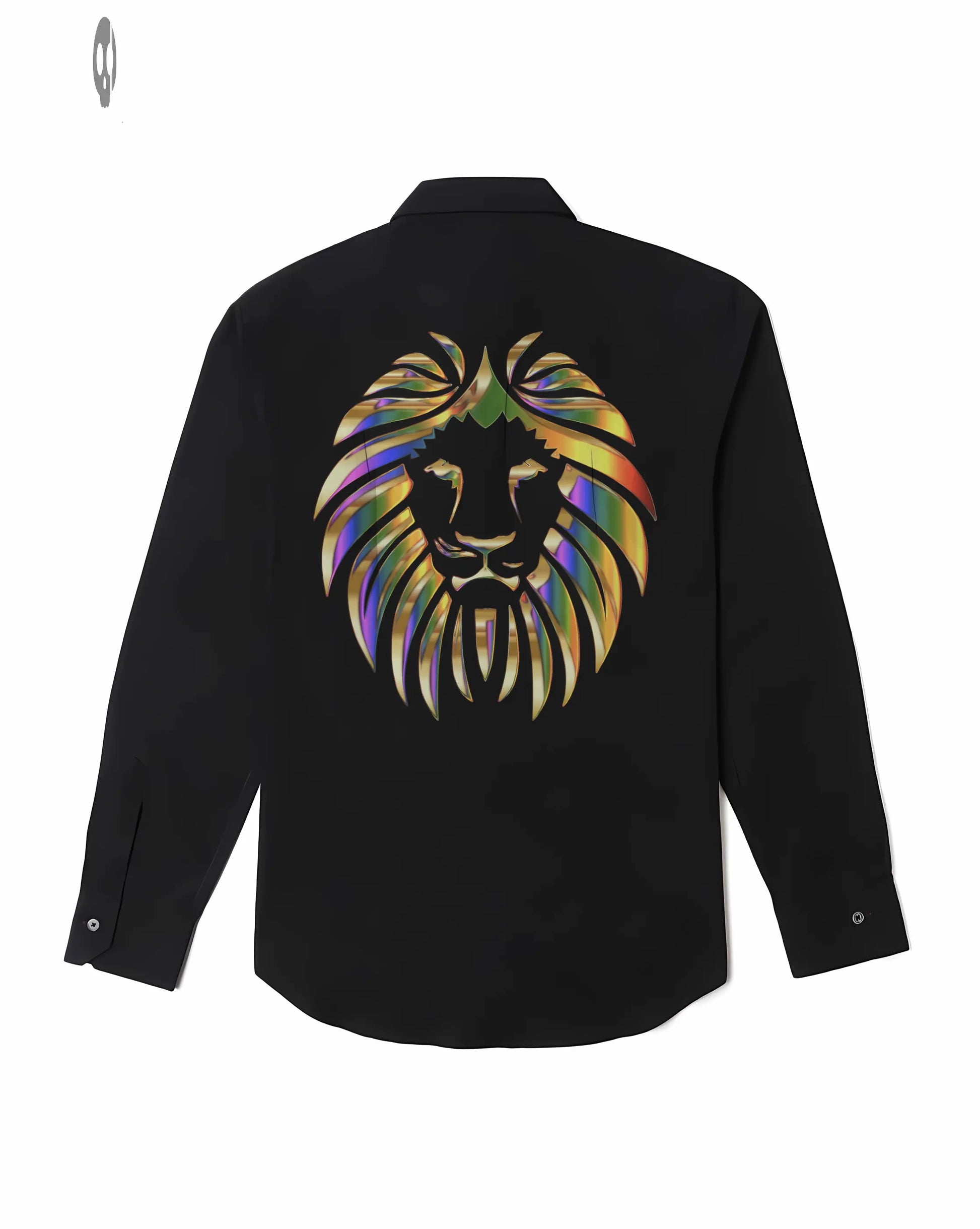 Majestic Ornamental Lion back Long-Sleeve Shirt Thrill Creative co