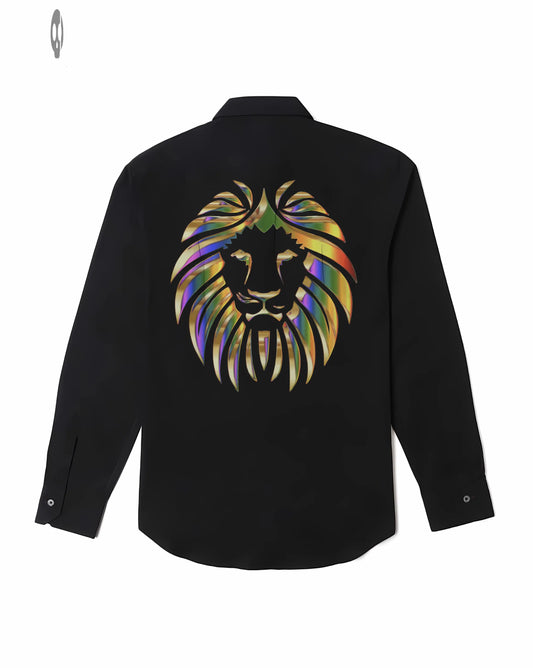 Majestic Ornamental Lion back Long-Sleeve Shirt Thrill Creative co