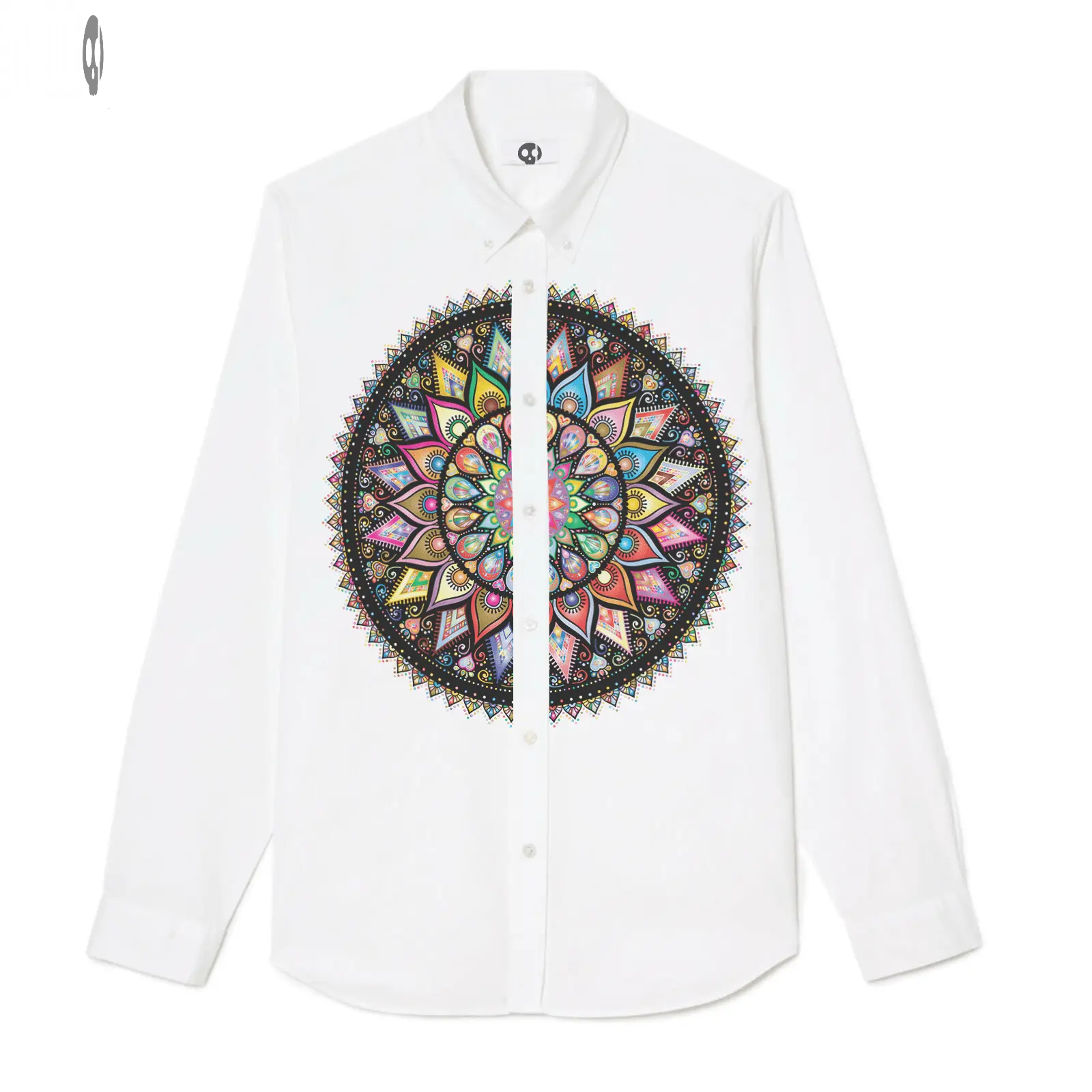 Mandala Front Print Long-Sleeve Shirt Thrill Creative co