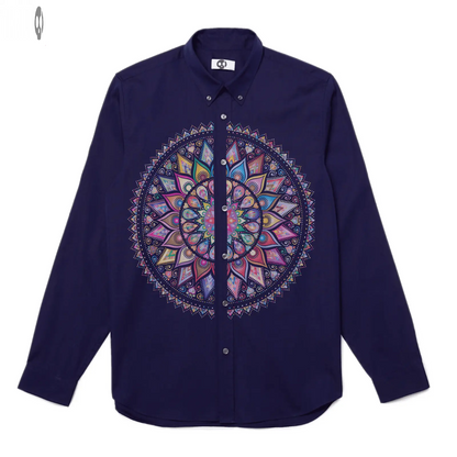 Mandala Front Print Long-Sleeve Shirt Thrill Creative co