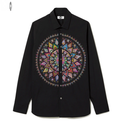 Mandala Front Print Long-Sleeve Shirt Thrill Creative co