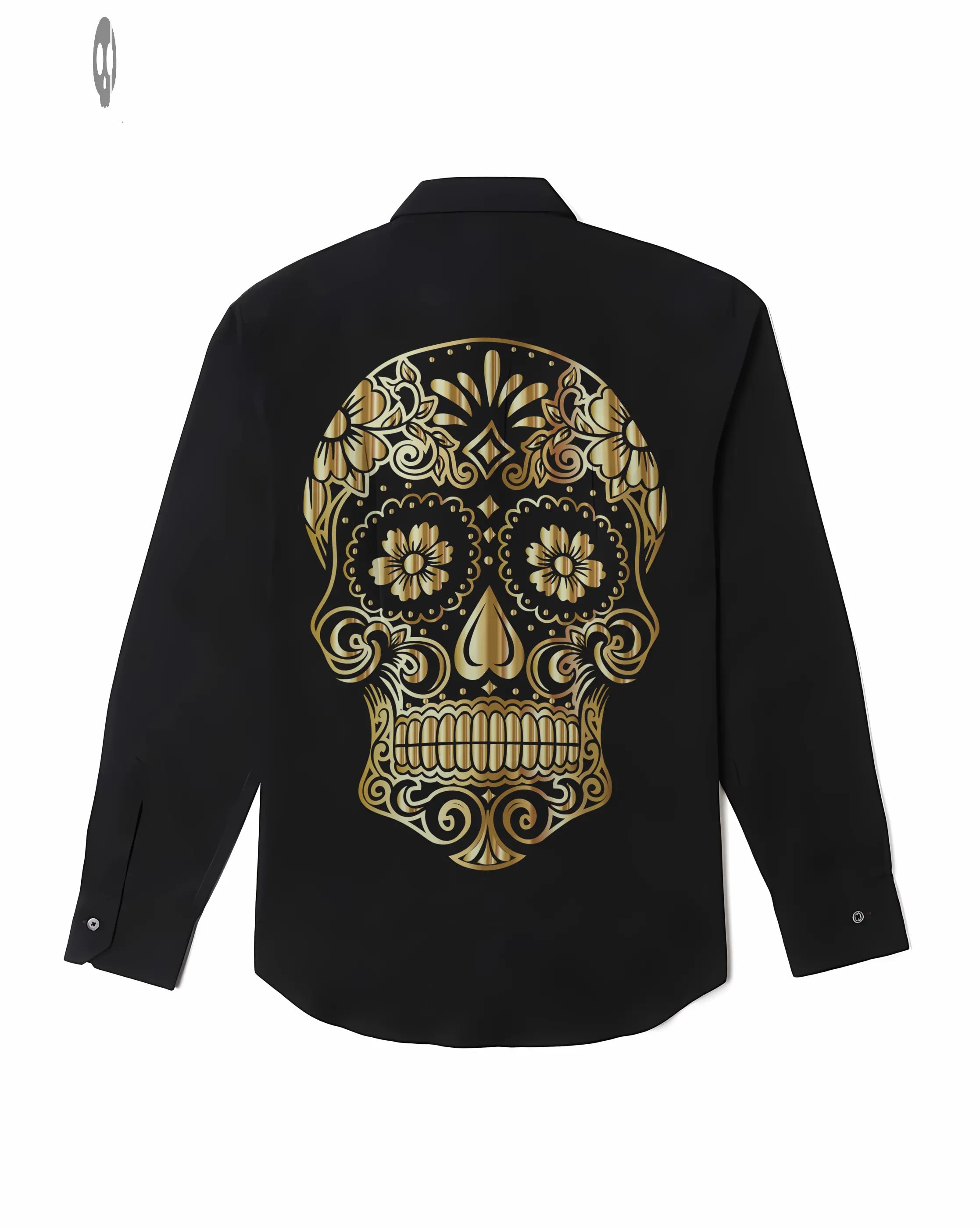 Ornamental Skull back Long-Sleeve Shirt Thrill Creative co