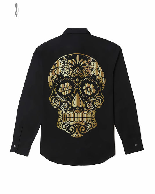 Ornamental Skull back Long-Sleeve Shirt Thrill Creative co