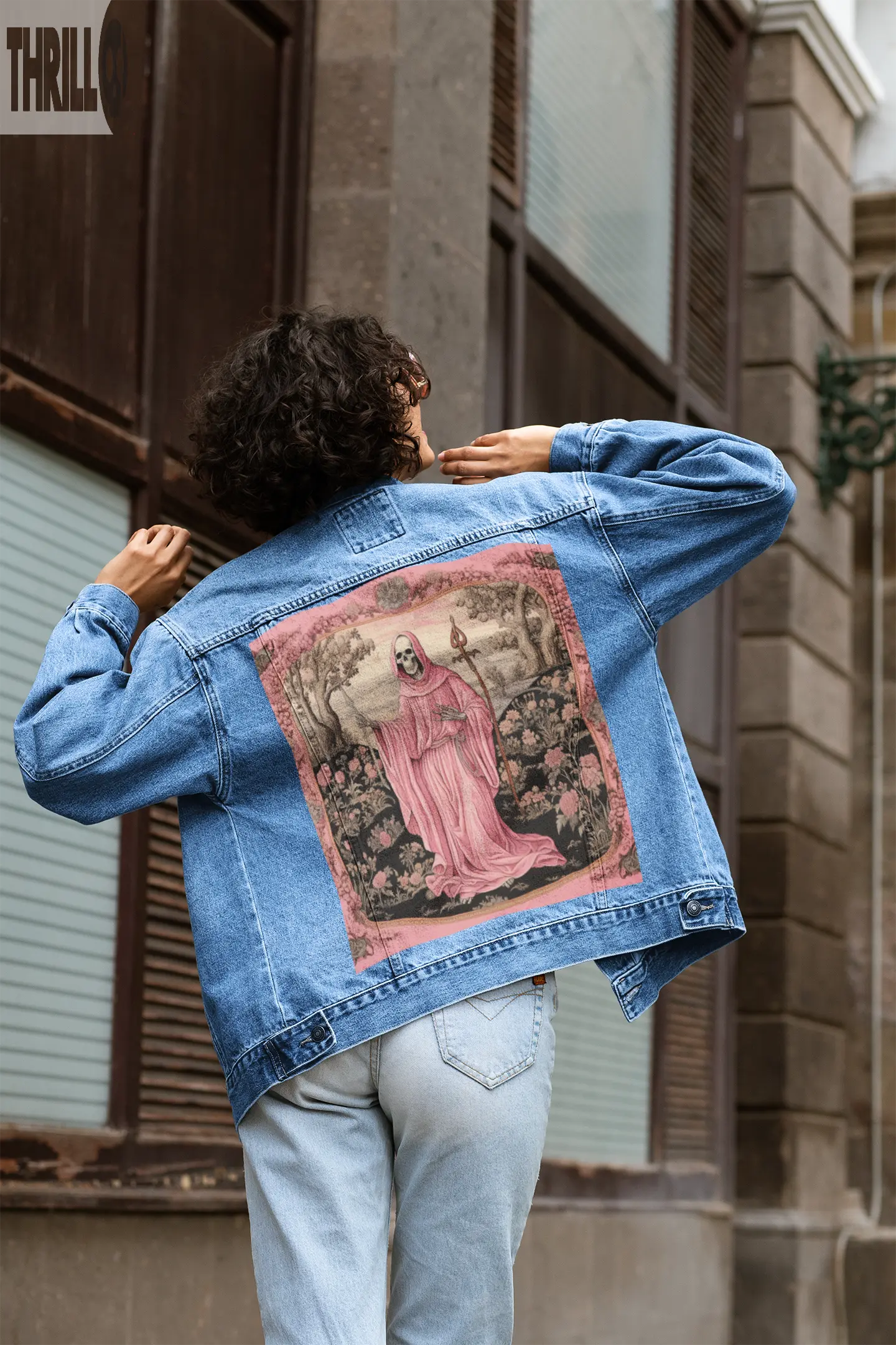 Women's Dove Back Print Oversized Denim Jacket | Boohoo UK