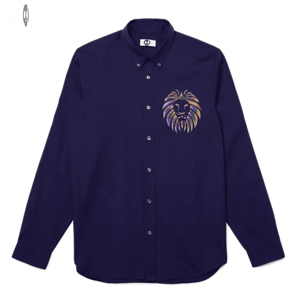 Regal Lion print Long-Sleeve Shirt Thrill Creative co