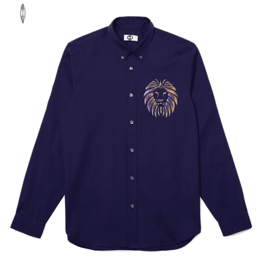 Regal Lion print Long-Sleeve Shirt Thrill Creative co