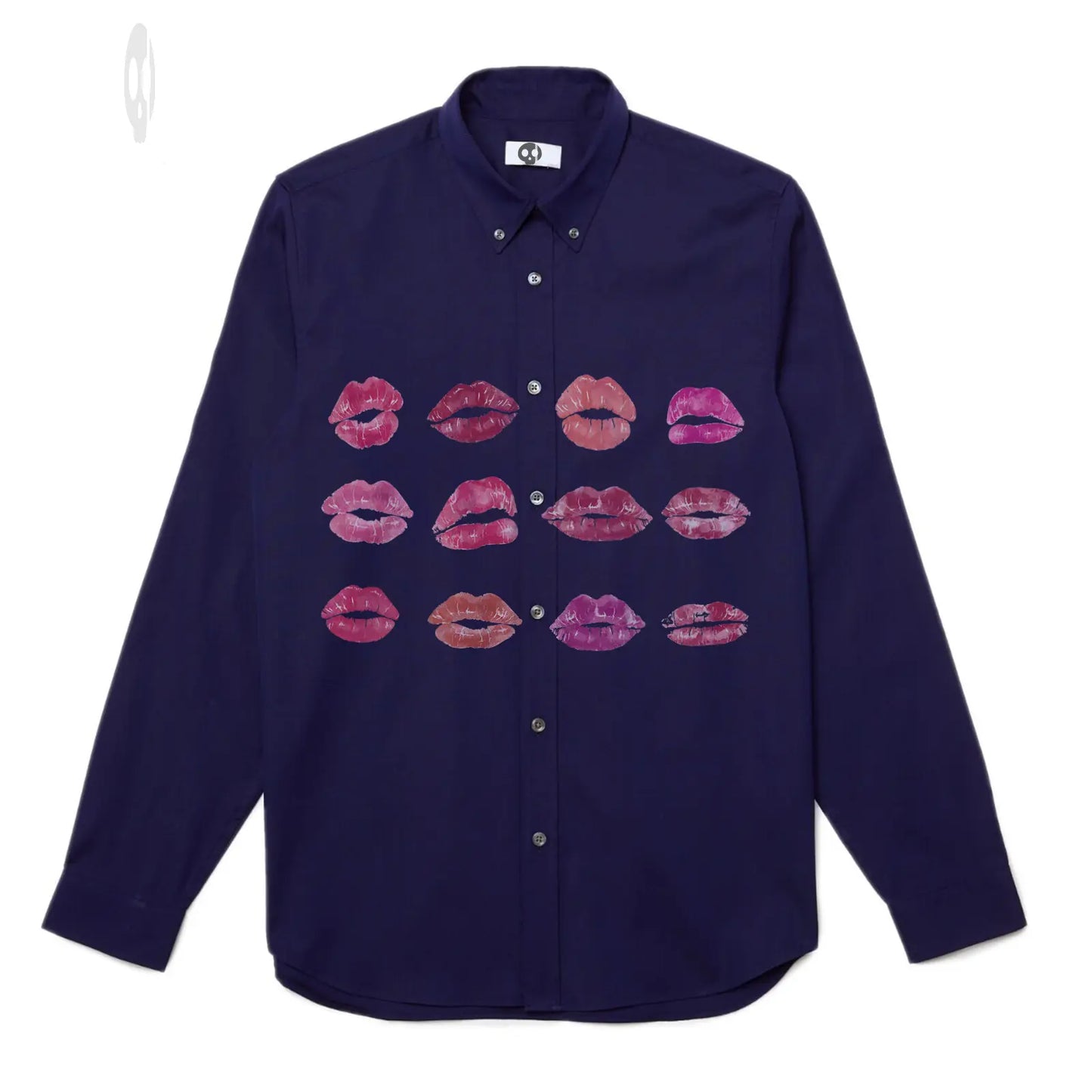 The Kisses White Cotton Long-Sleeve Shirt Thrill Creative co